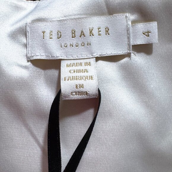 NWT Ted Baker London Risha Mirrored Tropics Pleated Floral Dress Ivory Multi 4 - Picture 8 of 11